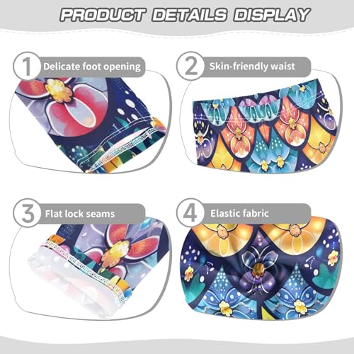 Toddler Girls Leggings Printed Yoga Pants Leggings Many Flower Bohemia for Kids3