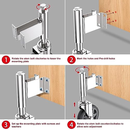 Spring Loaded Gate Caster Wheel 6”, Heavy Duty Gate Wheel for Wooden Gates, 600 Lbs Load Capacity, 360 Degree Swivel