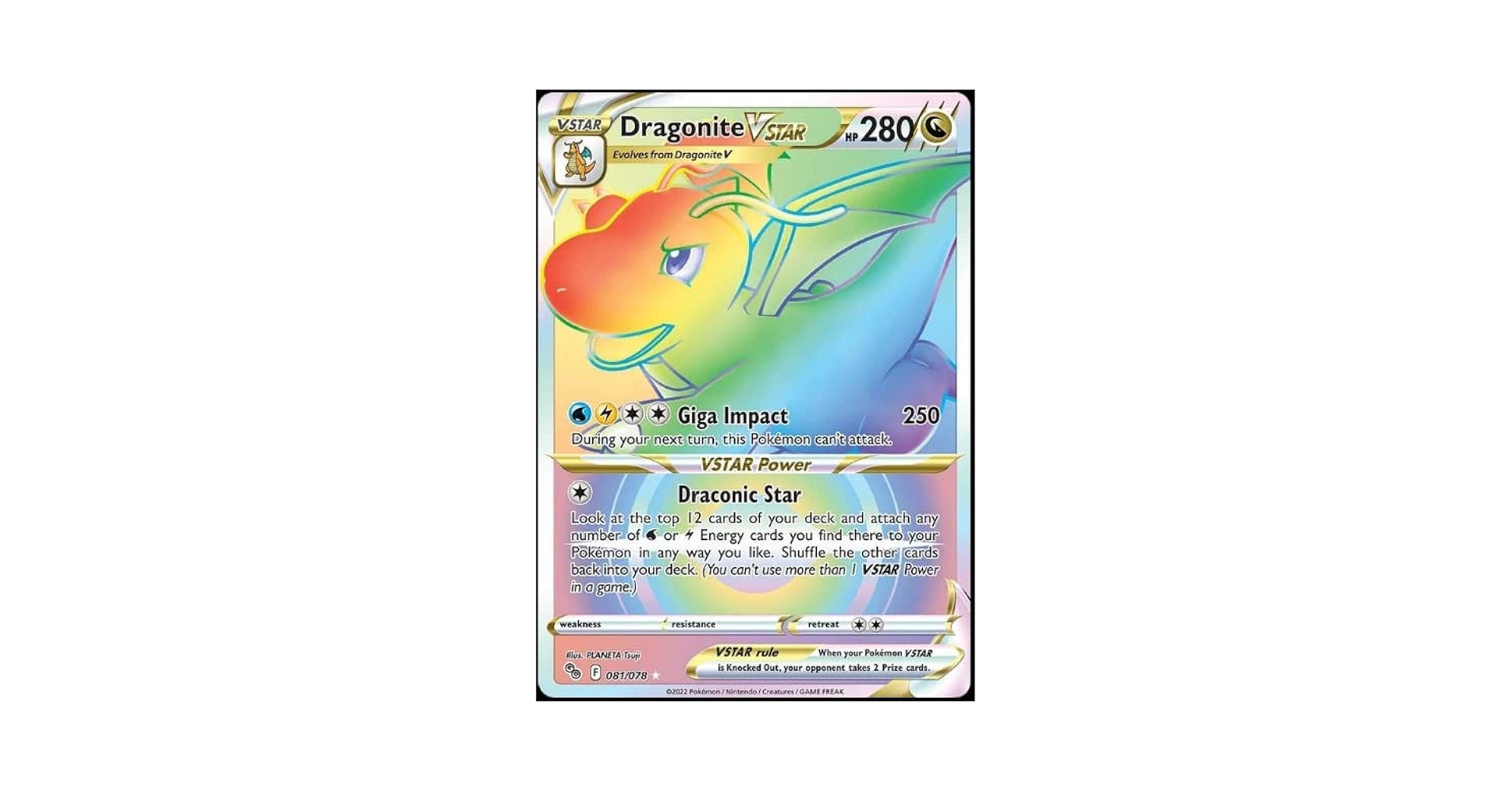 Amazon.com: Dragonite Vstar 081/078 - Pokemon Go - Full Art