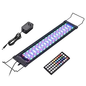 LED Aquarium Light Sunrise-Daylight-Moonlight Mode 20 Colors Adjustable Timer Brightness Fish Tank Lamp with Extendable Bracket for Plant Coral