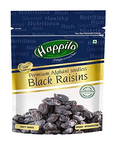 Happilo Premium Afghani Seedless Black Raisins, 250g