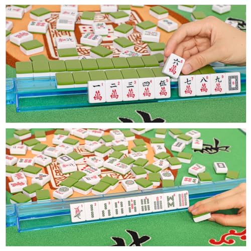Fichas American Mahjong con bolsa de transporte, 166 piezas verdes miniatura 4