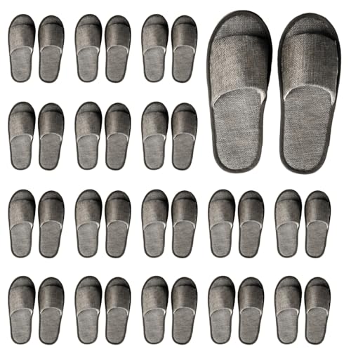 Pantoufles Jetables Tokaneit à bout ouvert, les slippers gris unisexe en vrac