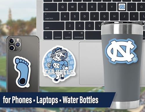 Image of NC Tar Heels Stickers & Decals 14 Pc Set, Car & Water Bottle Sticker