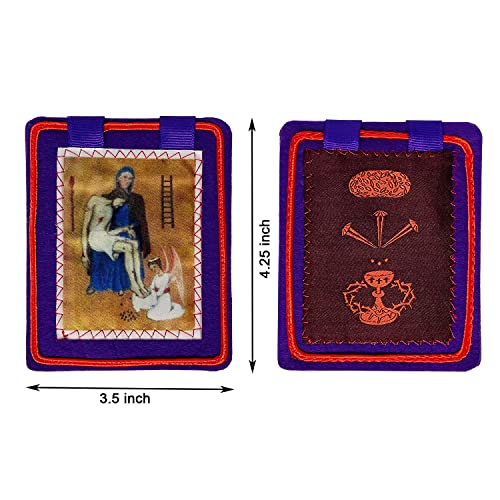 Scapulars Catholic,Purple Scapular of Benediction and Protection, Scapular of Marie Julie Jahenny, Escapularios Catolicos, Handmade Scapulars Catholic Necklace Gift for Church Religious Decor2