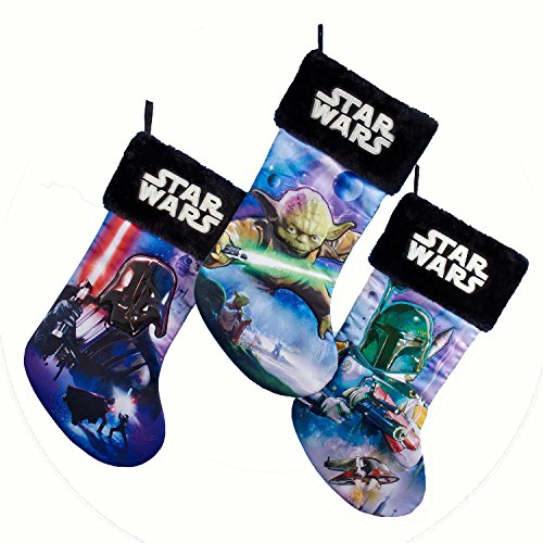 Kurt Adler Sw7155 Christmas Star Wars Printed Applique Stockings, Assorted