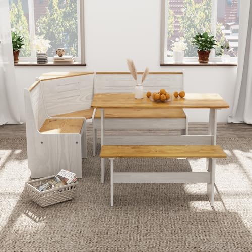 GAINUO Breakfast Nook Dining Table Set – L-Shaped Kitchen Nook