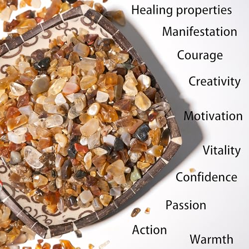 Image of Carnelian Crystal Chips Bulk 2lbs, 2400+ Pieces, 5-8mm Natural Gemstones