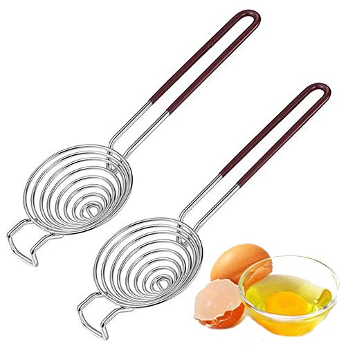 ALUYF 2 pièces Séparateur d'oeufs Filtre Séparateur de Blancs et Jaunes d'oeufs Séparateur d'oeufs en Acier Inoxydable Séparateur d'oeufs pour l'outil de Cuisson des Gadgets de Cuisine