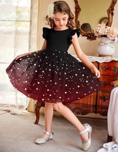Image of Arshiner Toddler Tutu Dress Little Girls Fluffy Summer Dresses Casual Party Tulle Sundress for Kids 2-6Y