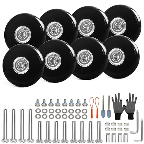 Luggage Suitcase Wheels Replacement Set 8PC Diameter 2in/50m...