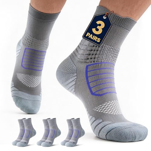 mqamex Ankle Compression Support Socks Men,15-20 mmhg,Size 10-13,3 Pairs | Circu...