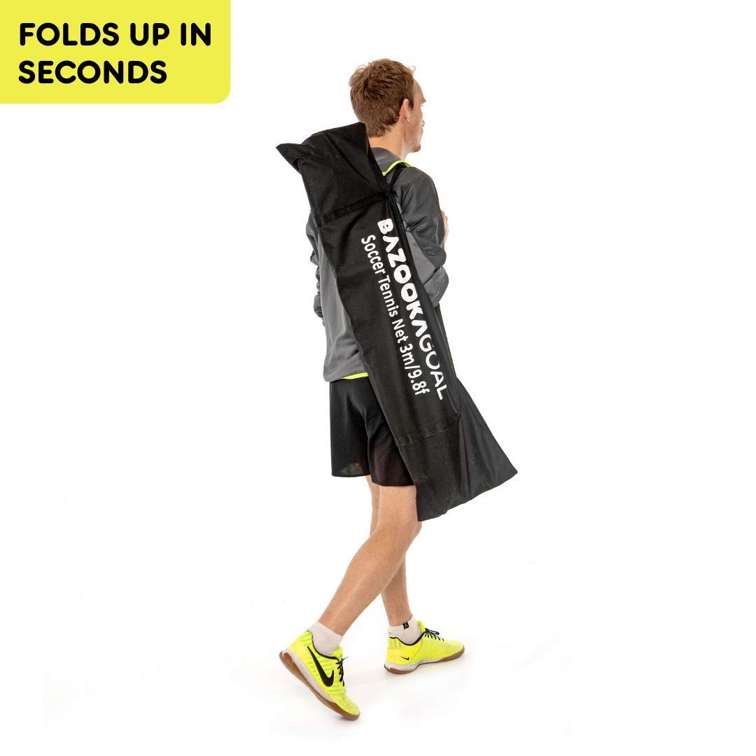 BazookaGoal Tennisnetz 300x100cm Komplettset - verstell- und zusammenklappbar - Volleyballnetz für Kinder und Erwachsene - ausziehbar-und faltbar -Tennis - Volleyball - Badminton Netz - Hohe Qualität