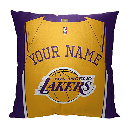 Northwest NBA Los Angeles Lakers Personalized Pillow, 18' x 18', Jersey