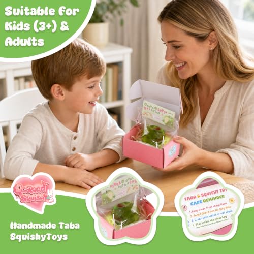 Image of Sticky Apple Taba Clear Squishy Toy, Non-Toxic Silicone Stress Fidget Toy