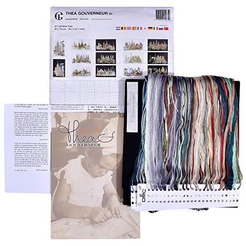 Image of Thea Gouverneur 471.05 New York on 18 Count Black Aida, Counted Cross Stitch Kit, 31.1-Inch-by-19.6-Inch