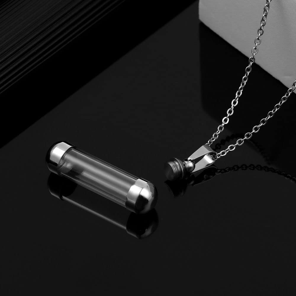 Collier pendentif médaillon capsule pour urne funéraire et clé Collier pendentif médaillon capsule pour urne funéraire et clé