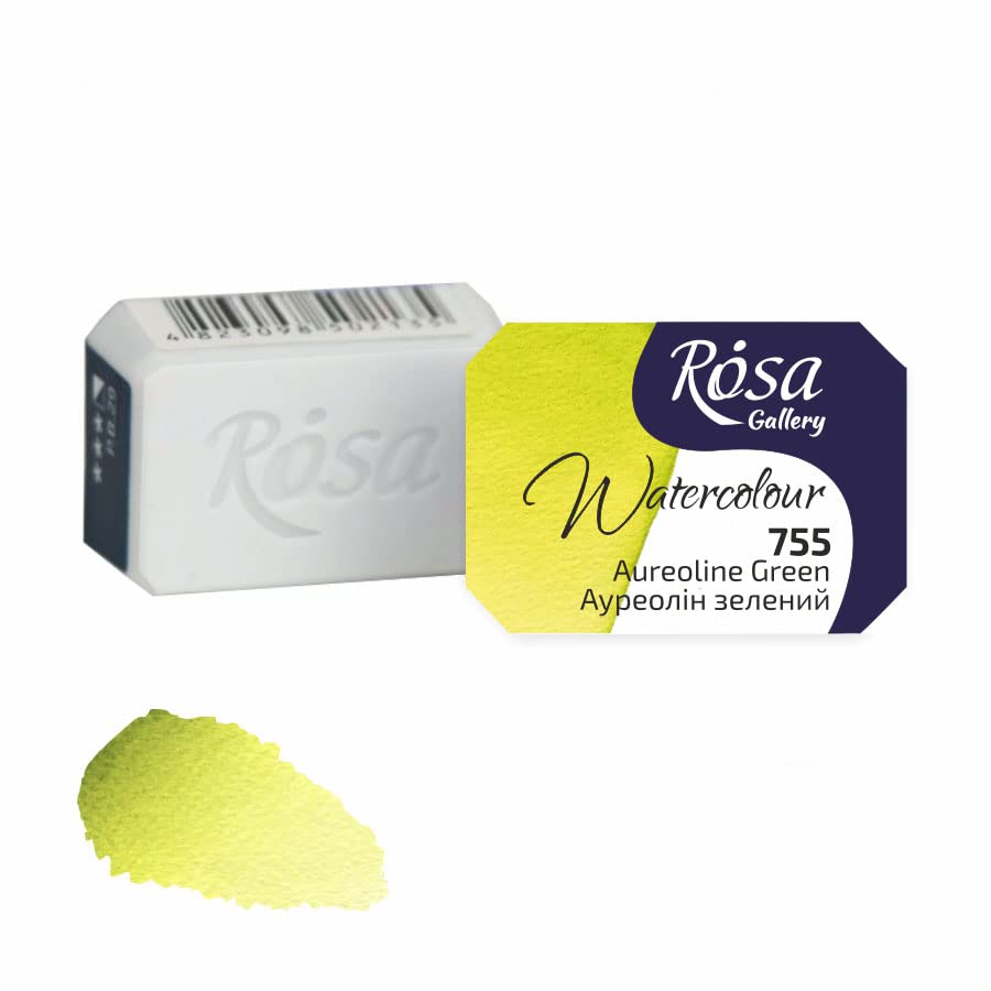 Rosa Gallery Extra fine Watercolor, Single full pan 2.5ml each (755 Aureoline green)