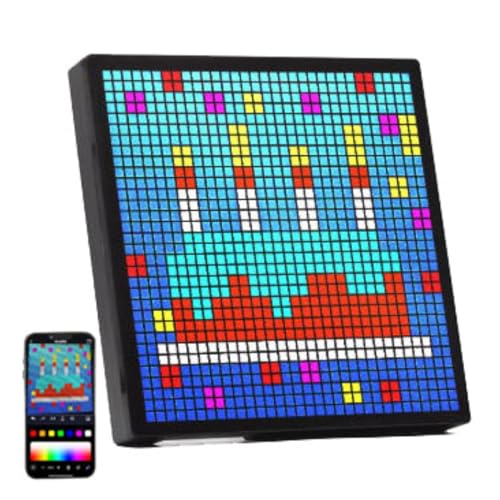 Led Pixel Art Display Programmable Pixel Screen Diy Graffiti Text with a 64X64 Led Panel, Digital Alarm Clock Matrix Panel with App Control, for Wall Art & Gaming Room Decor 32x32