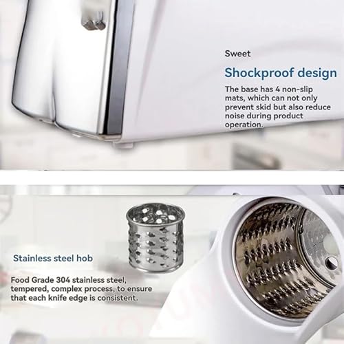 Commercial Cheese Grater Machine, 300W Electric Grinder with Handle for Butter, Cheese & Hard Vegetables, 60 kg/h High Efficiency - Image 5