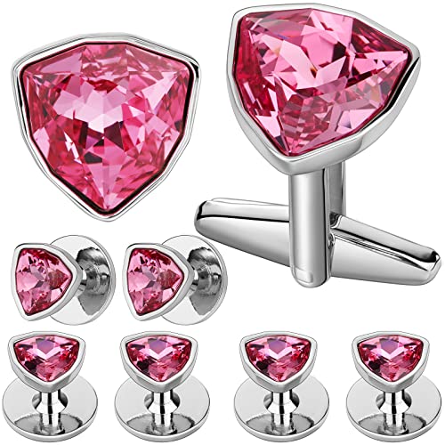 Swarovski Crystal Cuff Links And Tuxedo Studs For Men In Gift Box, Birthday Christmas Valentines Day Gifts, Mens Jewelry Or Accessories For Wedding Party #TOP19