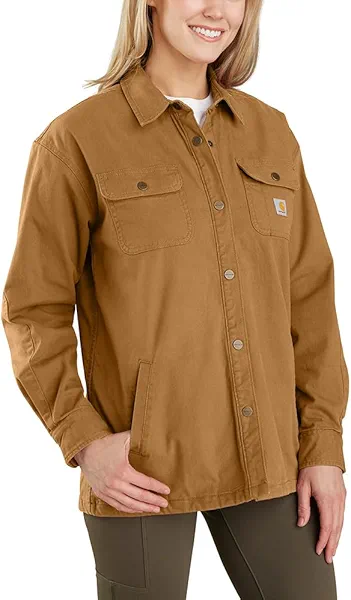 Carhartt Women's 106024 Women's Rugged Flex® Loose Fit Canvas Fleece-Li