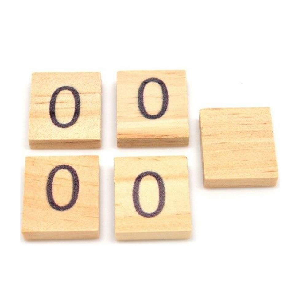 100 Tessere In Legno Con Lettere E Numeri Neri, Per Artigianato E Giochi, Bargain Village