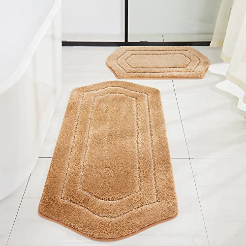 Cosy Homeer Extra Thick Bath Mat Set 20x32 & 24x48 Beige