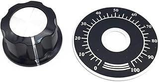 ezqnirk 1set MF-A03 Potentiometer Knob Cap 6mm Copper core with 0-100 WTH118 Potentiometer knob Scale Digital Scale