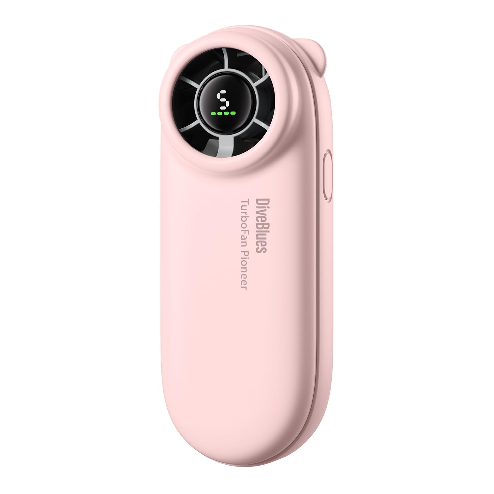 Diveblues TurboBear Mini Turbo Ventilatore, 8,8m/s Raffreddamento Veloce, 86,5g Ultraleggero, 5 Velocità, Batteria 2000mAh Ricaricabile, Compatto per Viaggi, Festival & Outdoor