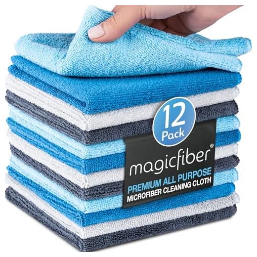 MagicFiber Microfiber Cleaning Cloth - 12 Pack, Large 13" x13” Highly Absorbent Streak-Free Micro Fiber Cleaning Rags Towels for House, Car, Windows, Housekeeping, Household Dusting, Kitchen