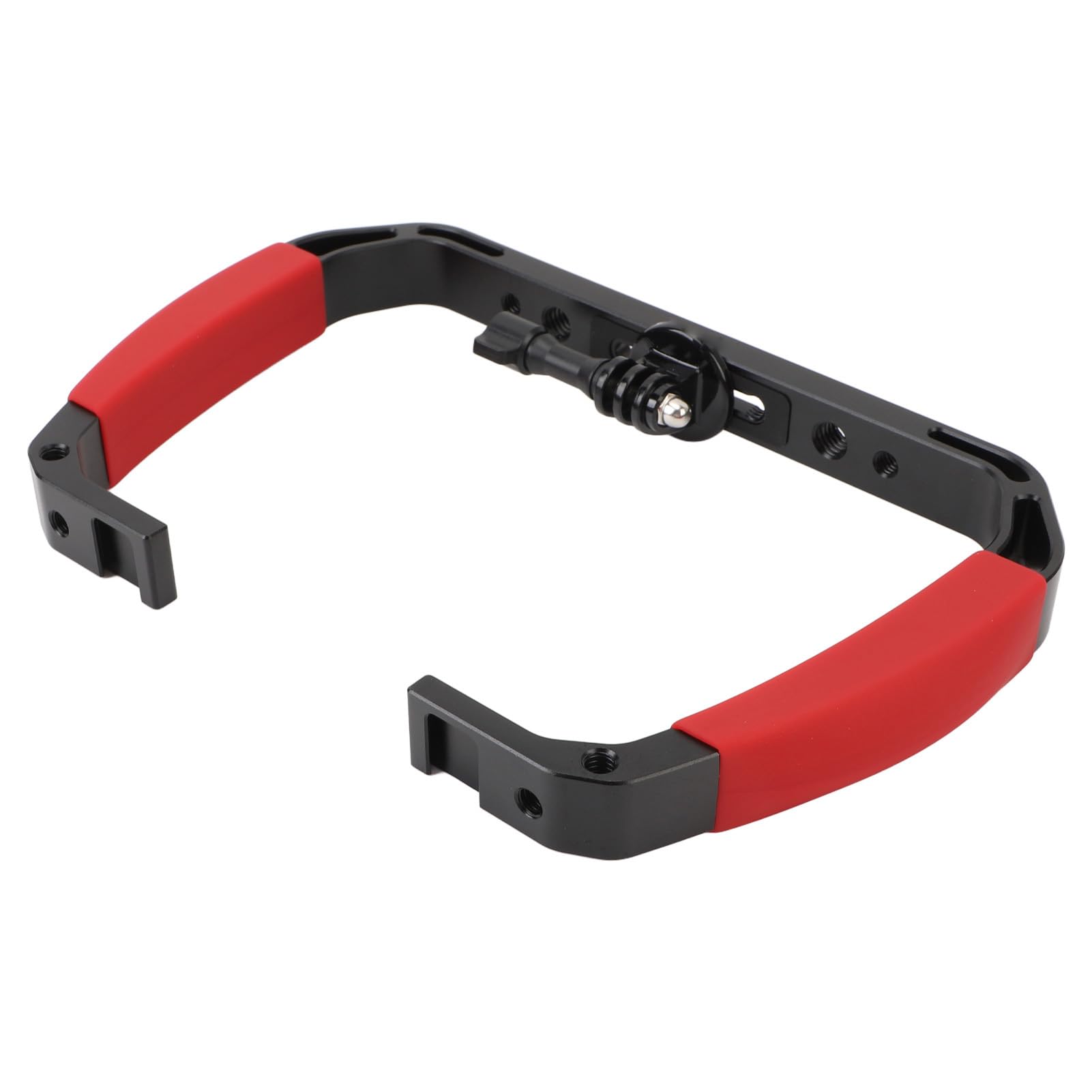 XUMIUZIY Podwodny Uchwyt Montażowy do Tacy Nurkowej, Aluminiowy (czerwony) | Ręczny stabilizator wideo do nurkowania, podwójny uchwyt na zimne buty, antypoślizgowy silikonowy uchwyt, kompatybilny z