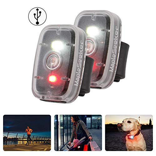 MapleSeeker LED Safety Light USB Rechargeable Running Light for Runners, Clip On Strobe
