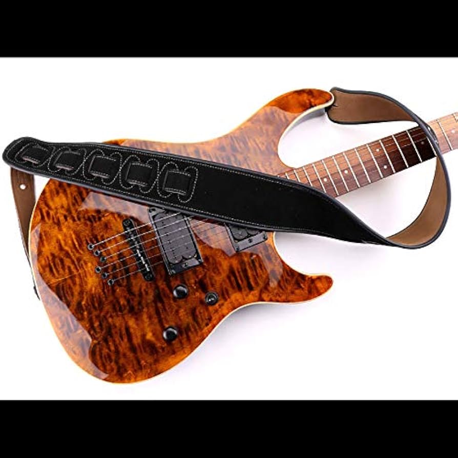 Amazon.co.jp: ギターストラップ、ブラックアンチファーおよび