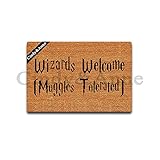 Tdou Wizards Welcome Muggles Tolerated Doormat Entrance Floor Mat Funny Doormat Door Mat Decorative Indoor Outdoor Doormat 23.6 By 15.7 Inch