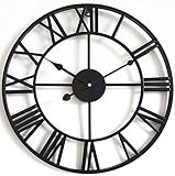 【RELOJ DE PARED DE JARDÍN AL AIRE LIBRE】 Funciona con pilas, movimiento silencioso, tiempo preciso, tapa trasera de movimiento integrado, protege el movimiento, extiende la vida útil.