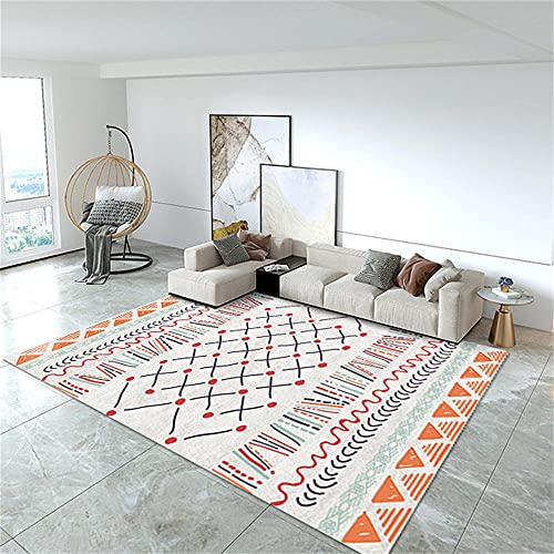 Outdoor Teppich Balkon Webteppich Orange Geometrische Design Modernes Teppich Wohnzimmer...