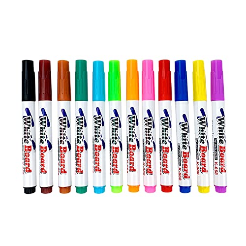 Stylo magique pour peinture à l'eau, 12couleurs créatives de gribouillage, marqueur flottant à l'eau, stylo à gribouiller, Interesting Water Painting Pens for Kids Drawing (Multicolor, one size)