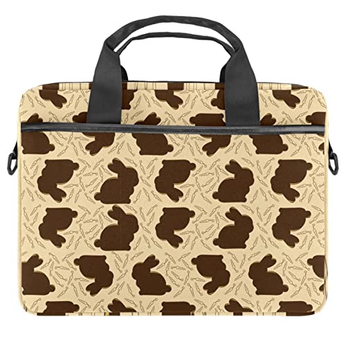 Sac ordinateur portable 13-14.5 pouces avec bandoulière et motif lapin de Pâques