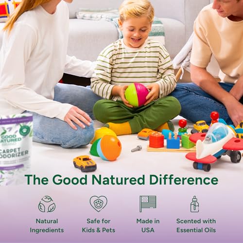 Image of Good Natured Brand | Carpet Deodorizer & Freshener Powder | 60 oz Pet Odor Eliminator for Strong Odor & Pet Urine | Fresh Natural Lavender | Safe for Homes with Pets