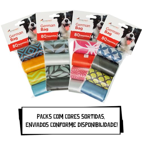 Germanhart Kit Refil Cata Caca com Porta Saquinhos, 10 Rolos, 200 Saquinhos Higiênicos para Cães, De