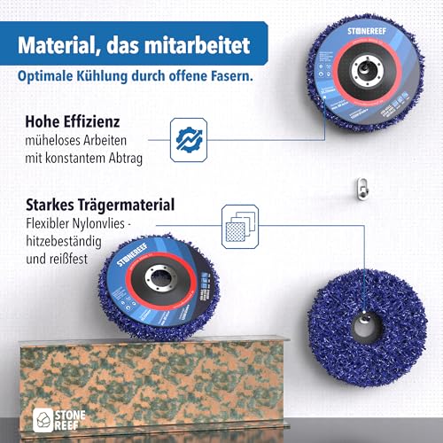 Reinigungsscheibe 5er-Set [125x2,0x22,23mm] CSD Winkelschleifer Reinigungsscheibe - Schruppscheiben zum Reinigen, Rostentferner Scheibe, Grobreinigungsscheibe, Metall Schleifer & Autoarbeiten