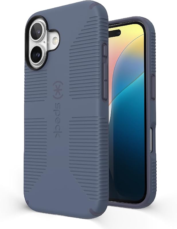 CandyShell Grip Case for iPhone 16 – Slim Protective MagSafe iPhone 16 Case for Women & Men, Shock-Absorbing Anti‑Slip Phone Cover – Mystery Blue/Faded Denim