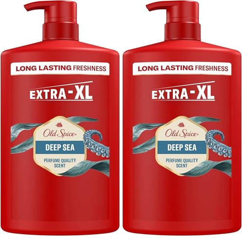 Old Spice Deep Sea 3-in-1 Mehrzweck-Shampoo für Haar, Gesicht und Körper 1000 ml, langanhaltende Frische, Duft von Parfümqualität… – Ansicht 1