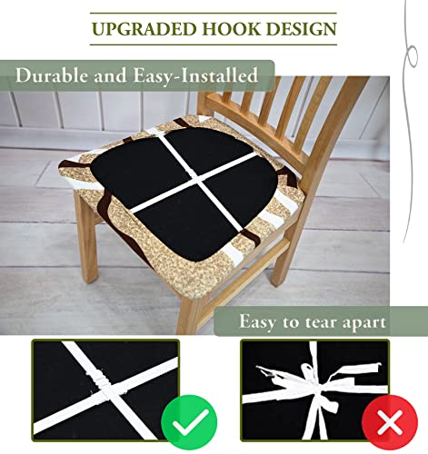 Comfy Gate 4, 6, Pc Waterproof Chair Seat Covers For Dinng Room, Washable Dining Chair Seat Covers, Seat Cushion Covers For Dining Chair, Elastic Kichen Chair Seat Covers Set Of 4, 6, Brown Stripes #TOP2