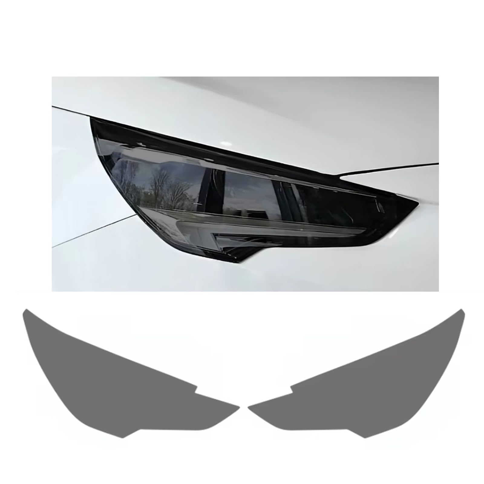 Headlight Film for Opel Corsa F 2019-2023, 1Set Transparent/Smoke Black Car Headlight TPU Protective Film