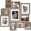 Seseat picture frames collage gallery wall frame set with 11×14 8×10 5×7 4×6 frames in brown finishes set of 10  urban country home decor