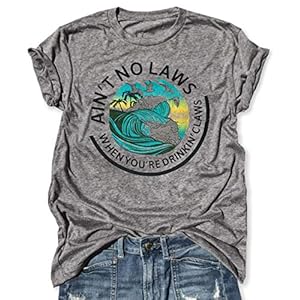 Ain't No Laws When You're Drink Claws Funny Tank Top Women Vintage Graphic Tees Summer Drinking Sleeveless T Shirt (M, Grey)