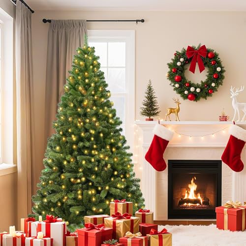Künstlicher Weihnachtsbaum -mit 40 DIY Weihnachtsbaumschmuck,180cm Tannenbaum 800 Spitzen Metallständer Einfacher Aufbau Christbaum Kunstbaum Grün Weihnachtsbaum künstlich Christmas Tree