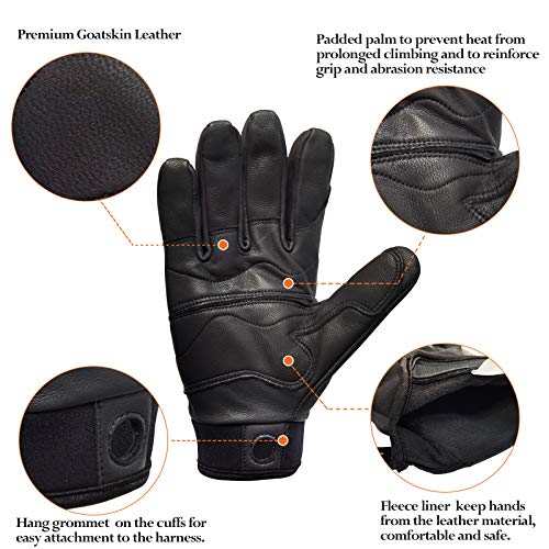 Intra-FIT Climbing Gloves Rope Gloves, Fleece Liner Rappelling Gloves,Rescue, Rock/Tree/Wall/Mountain Climbing, Adventure, Outdoor Sports